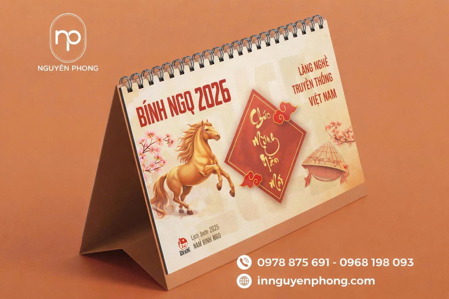 Mẫu lịch Tết để bàn